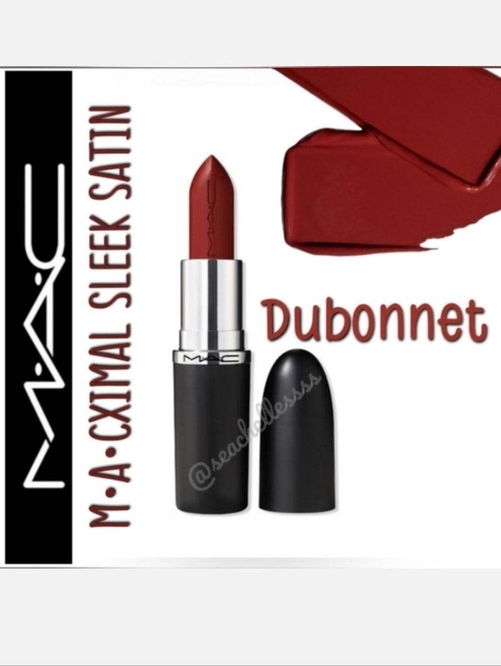 Macximal Sleek Satin Lipstick Dubonnet Wine Brand New in Box Authentic Full Size